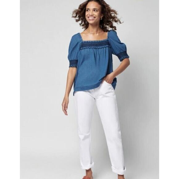 Faherty Presley Chambray Top - Picture 1 of 10